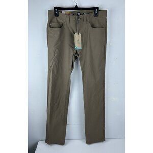 Prana Brion Pant II Standard Fit Straight Leg Men 31x32 Mud
